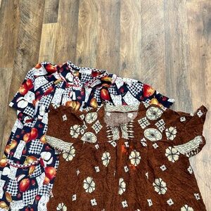Two Vintage House Dress, One Apple Theme & One Floral Theme